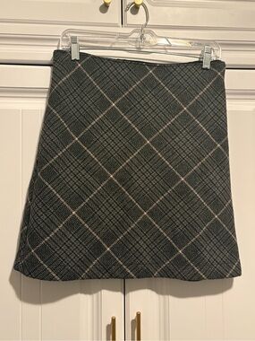 Abercrombie & Fitch Charcoal Plaid Mini Skirt with Pink Windowpane